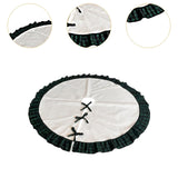 Maxbell Christmas Tree Skirt Christmas Tree Decoration for Hotel Home Party Supplies Black Green 122cm