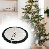 Maxbell Christmas Tree Skirt Christmas Tree Decoration for Hotel Home Party Supplies Black Green 122cm