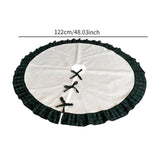 Maxbell Christmas Tree Skirt Christmas Tree Decoration for Hotel Home Party Supplies Black Green 122cm