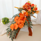 Wedding Bouquet Fake Flowers Romantic Fall Teardrop Elegant Drop Shape