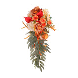 Wedding Bouquet Fake Flowers Romantic Fall Teardrop Elegant Drop Shape