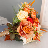 Wedding Bouquet Fake Flowers Romantic Fall Teardrop Elegant Drop Shape