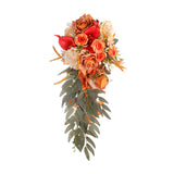 Wedding Bouquet Fake Flowers Romantic Fall Teardrop Elegant Drop Shape