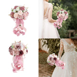 Wedding Roses Bouquet Decor Bridal Bouquet for Weddings Engagement Valentines Pink