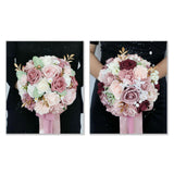 Wedding Roses Bouquet Decor Bridal Bouquet for Weddings Engagement Valentines Pink