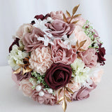 Wedding Roses Bouquet Decor Bridal Bouquet for Weddings Engagement Valentines Burgundy