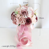 Wedding Roses Bouquet Decor Bridal Bouquet for Weddings Engagement Valentines Burgundy