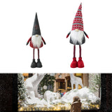 Maxbell Standing Christmas Gnome Doll Christmas Standing Doll for Holiday Shelf Xmas Gray Hat