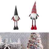 Maxbell Standing Christmas Gnome Doll Christmas Standing Doll for Holiday Shelf Xmas Gray Hat