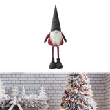 Maxbell Standing Christmas Gnome Doll Christmas Standing Doll for Holiday Shelf Xmas Gray Hat