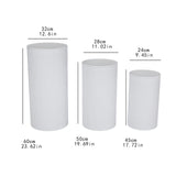 3Pcs Cylinder Pedestal Stands Metal Party Decorations Display Plinth Pillars White