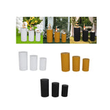 3Pcs Cylinder Pedestal Stands Metal Party Decorations Display Plinth Pillars White