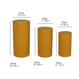 3Pcs Cylinder Pedestal Stands Metal Party Decorations Display Plinth Pillars Gold