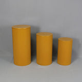 3Pcs Cylinder Pedestal Stands Metal Party Decorations Display Plinth Pillars Gold