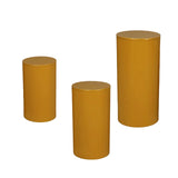 3Pcs Cylinder Pedestal Stands Metal Party Decorations Display Plinth Pillars Gold