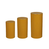 3Pcs Cylinder Pedestal Stands Metal Party Decorations Display Plinth Pillars Gold