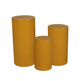 3Pcs Cylinder Pedestal Stands Metal Party Decorations Display Plinth Pillars Gold