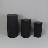 3Pcs Cylinder Pedestal Stands Metal Party Decorations Display Plinth Pillars Black