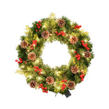 Christmas Wreath with LED Lights Holiday Garland for Front Door Outdoor Wall 30cm