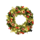 Christmas Wreath with LED Lights Holiday Garland for Front Door Outdoor Wall 30cm