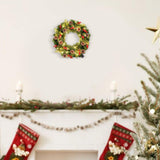 Christmas Wreath with LED Lights Holiday Garland for Front Door Outdoor Wall 30cm