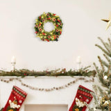 Christmas Wreath with LED Lights Holiday Garland for Front Door Outdoor Wall 40cm