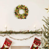 Christmas Wreath with LED Lights Holiday Garland for Front Door Outdoor Wall 50cm