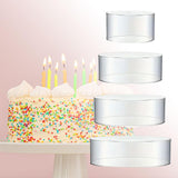 4x Acrylic Cake Stands for Display Round for Valentine's Day Event Christmas