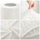 3Pcs Cylinder Pedestal Stand Covers Decoration Tablecloth Plinth Stand Cover White