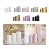 3Pcs Cylinder Pedestal Stand Covers Decoration Tablecloth Plinth Stand Cover White