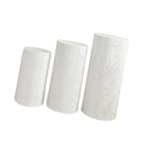 3Pcs Cylinder Pedestal Stand Covers Decoration Tablecloth Plinth Stand Cover White