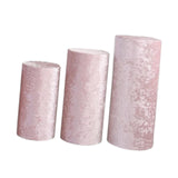 3Pcs Cylinder Pedestal Stand Covers Decoration Tablecloth Plinth Stand Cover Pink