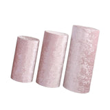 3Pcs Cylinder Pedestal Stand Covers Decoration Tablecloth Plinth Stand Cover Pink