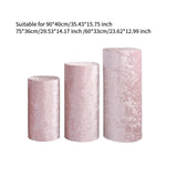 3Pcs Cylinder Pedestal Stand Covers Decoration Tablecloth Plinth Stand Cover Pink