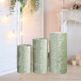 3Pcs Cylinder Pedestal Stand Covers Decoration Tablecloth Plinth Stand Cover Green