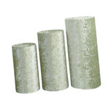 3Pcs Cylinder Pedestal Stand Covers Decoration Tablecloth Plinth Stand Cover Green