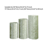 3Pcs Cylinder Pedestal Stand Covers Decoration Tablecloth Plinth Stand Cover Green