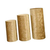 3Pcs Cylinder Pedestal Stand Covers Decoration Tablecloth Plinth Stand Cover Gold