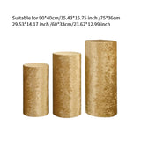 3Pcs Cylinder Pedestal Stand Covers Decoration Tablecloth Plinth Stand Cover Gold