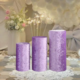 3Pcs Cylinder Pedestal Stand Covers Decoration Tablecloth Plinth Stand Cover Purple