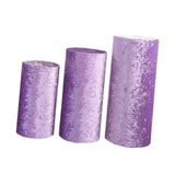 3Pcs Cylinder Pedestal Stand Covers Decoration Tablecloth Plinth Stand Cover Purple