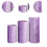 3Pcs Cylinder Pedestal Stand Covers Decoration Tablecloth Plinth Stand Cover Purple