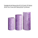 3Pcs Cylinder Pedestal Stand Covers Decoration Tablecloth Plinth Stand Cover Purple