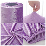 3Pcs Cylinder Pedestal Stand Covers Decoration Tablecloth Plinth Stand Cover Purple