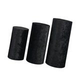 3Pcs Cylinder Pedestal Stand Covers Decoration Tablecloth Plinth Stand Cover Black