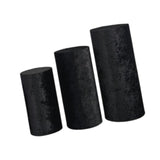 3Pcs Cylinder Pedestal Stand Covers Decoration Tablecloth Plinth Stand Cover Black