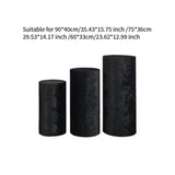 3Pcs Cylinder Pedestal Stand Covers Decoration Tablecloth Plinth Stand Cover Black