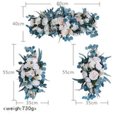 3 Pieces Wedding Arch Flowers Wedding Backdrop Decoration for Valentines Day