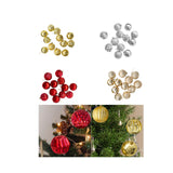 12x Christmas Ball Ornaments Christmas Decorations Crafts Decorative Baubles Gold