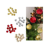 12x Christmas Ball Ornaments Christmas Decorations Crafts Decorative Baubles Gold